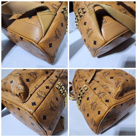 MCM Visetos Stark Medium Leather Backpack Brown - Picture 14 of 16